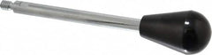 Gibraltar - 1/4-20 Stem, 1" Knob Diam, 0.31" Shaft Diam, Gear Lever Arm with Oval Knob - 3/8" Thread Length, 4.9" Handle Length, Steel Shaft, Phenolic Knob - Exact Tooling