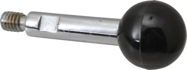 Gibraltar - 5/16-18 Stem, 1" Knob Diam, 0.39" Shaft Diam, Gear Lever Arm with Ball Knob - 7/16" Thread Length, 2.4" Handle Length, Steel Shaft, Phenolic Knob - Exact Tooling