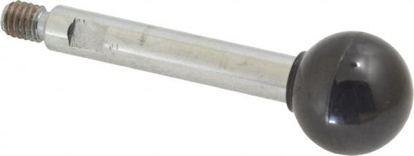 Gibraltar - 5/16-18 Stem, 1" Knob Diam, 3/8" Shaft Diam, Gear Lever Arm with Ball Knob - 7/16" Thread Length, 3.1" Handle Length, Steel Shaft, Phenolic Knob - Exact Tooling