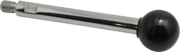 Gibraltar - 5/16-18 Stem, 1" Knob Diam, 3/8" Shaft Diam, Gear Lever Arm with Ball Knob - 7/16" Thread Length, 3.9" Handle Length, Steel Shaft, Phenolic Knob - Exact Tooling