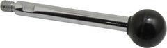 Gibraltar - 5/16-18 Stem, 1" Knob Diam, 3/8" Shaft Diam, Gear Lever Arm with Ball Knob - 7/16" Thread Length, 3.9" Handle Length, Steel Shaft, Phenolic Knob - Exact Tooling