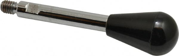 Gibraltar - 5/16-18 Stem, 1" Knob Diam, 0.39" Shaft Diam, Gear Lever Arm with Oval Knob - 7/16" Thread Length, 3.8" Handle Length, Steel Shaft, Phenolic Knob - Exact Tooling