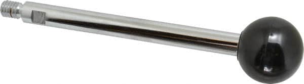 Gibraltar - 3/8-16 Stem, 1-3/8" Knob Diam, 1/2" Shaft Diam, Gear Lever Arm with Ball Knob - 1/2" Thread Length, 5.8" Handle Length, Steel Shaft, Phenolic Knob - Exact Tooling