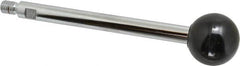Gibraltar - 3/8-16 Stem, 1-3/8" Knob Diam, 1/2" Shaft Diam, Gear Lever Arm with Ball Knob - 1/2" Thread Length, 5.8" Handle Length, Steel Shaft, Phenolic Knob - Exact Tooling