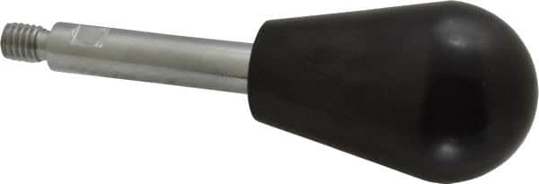 Gibraltar - 3/8-16 Stem, 1-5/8" Knob Diam, 0.47" Shaft Diam, Gear Lever Arm with Oval Knob - 1/2" Thread Length, 4-1/2" Handle Length, Steel Shaft, Phenolic Knob - Exact Tooling