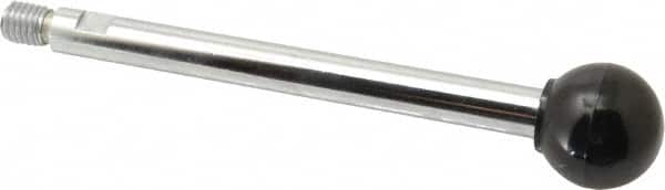 Gibraltar - 1/2-13 Stem, 1-3/8" Knob Diam, 0.55" Shaft Diam, Gear Lever Arm with Ball Knob - 5/8" Thread Length, 7" Handle Length, Steel Shaft, Phenolic Knob - Exact Tooling