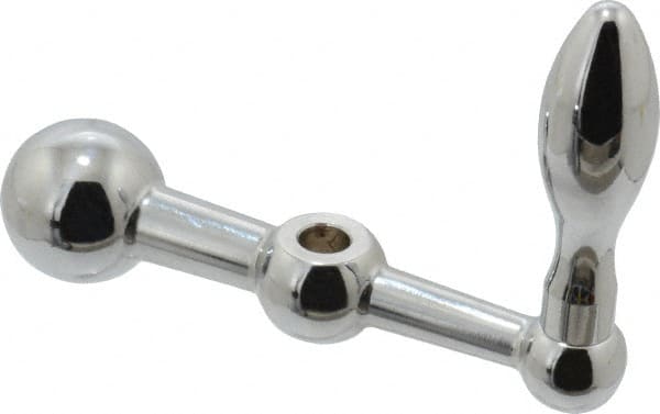Gibraltar - 11/16" Hub Diam x 11/16" Hub Height Solid Crank Handle - 3/8" Reamed Bore, 1-1/4" Knob Diam, 3-1/4" High, 4" Center to Center, Steel - Exact Tooling
