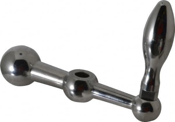 Gibraltar - 7/8" Hub Diam x 7/8" Hub Height Revolving Crank Handle - 1/2" Reamed Bore, 1-1/2" Knob Diam, 4-3/16" High, 5" Center to Center, Steel - Exact Tooling