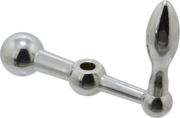 Gibraltar - 7/8" Hub Diam x 7/8" Hub Height Solid Crank Handle - 1/2" Reamed Bore, 1-1/2" Knob Diam, 3-15/16" High, 5" Center to Center, Steel - Exact Tooling
