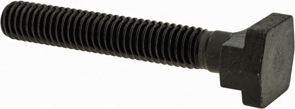 Gibraltar - 3/8-16, 2" Thread Length, 3/8" Slot Width, Black Oxide, Steel T Slot Bolt - 2-1/2" Length Under Head, Grade 5, 11/16" Head Width x 3/16" Head Height - Exact Tooling