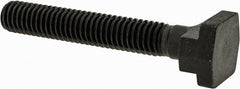 Gibraltar - 3/8-16, 2" Thread Length, 3/8" Slot Width, Black Oxide, Steel T Slot Bolt - 2-1/2" Length Under Head, Grade 5, 11/16" Head Width x 3/16" Head Height - Exact Tooling