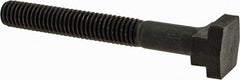 Gibraltar - 3/8-16, 2" Thread Length, 3/8" Slot Width, Black Oxide, Steel T Slot Bolt - 3" Length Under Head, Grade 5, 11/16" Head Width x 3/16" Head Height - Exact Tooling