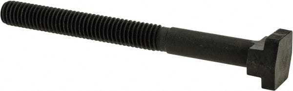 Gibraltar - 3/8-16, 2-1/2" Thread Length, 3/8" Slot Width, Black Oxide, Steel T Slot Bolt - 4" Length Under Head, Grade 5, 11/16" Head Width x 3/16" Head Height - Exact Tooling