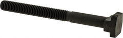 Gibraltar - 3/8-16, 2-1/2" Thread Length, 3/8" Slot Width, Black Oxide, Steel T Slot Bolt - 4" Length Under Head, Grade 5, 11/16" Head Width x 3/16" Head Height - Exact Tooling