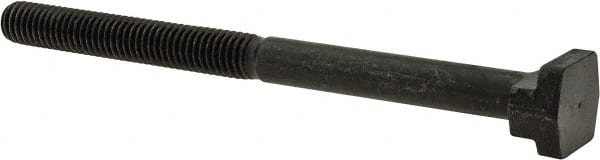 Gibraltar - 3/8-16, 2-1/2" Thread Length, 3/8" Slot Width, Black Oxide, Steel T Slot Bolt - 5" Length Under Head, Grade 5, 11/16" Head Width x 3/16" Head Height - Exact Tooling