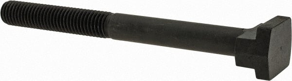 Gibraltar - 1/2-13, 2" Thread Length, 1/2" Slot Width, Black Oxide, Steel T Slot Bolt - 5-1/2" Length Under Head, Grade 5, 7/8" Head Width x 1/4" Head Height - Exact Tooling