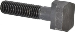 Gibraltar - 5/8-11, 2" Thread Length, 5/8" Slot Width, Black Oxide, Steel T Slot Bolt - 3" Length Under Head, Grade 5, 1-1/8" Head Width x 11/32" Head Height - Exact Tooling