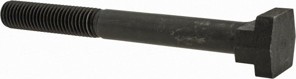 Gibraltar - 5/8-11, 2-1/2" Thread Length, 5/8" Slot Width, Black Oxide, Steel T Slot Bolt - 6" Length Under Head, Grade 5, 1-1/8" Head Width x 11/32" Head Height - Exact Tooling