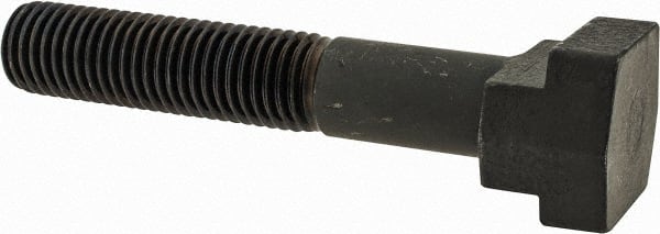 Gibraltar - 3/4-10, 2" Thread Length, 3/4" Slot Width, Black Oxide, Steel T Slot Bolt - 4-1/2" Length Under Head, Grade 5, 1-1/4" Head Width x 15/32" Head Height - Exact Tooling