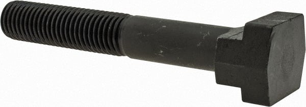 Gibraltar - 3/4-10, 2-1/2" Thread Length, 3/4" Slot Width, Black Oxide, Steel T Slot Bolt - 5" Length Under Head, Grade 5, 1-1/4" Head Width x 15/32" Head Height - Exact Tooling