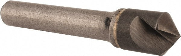Hertel - 1/2" Head Diam, 3/8" Shank Diam, 1 Flute 100° Solid Carbide Countersink - Bright Finish, 2-1/2" OAL, Single End, Straight Shank, Right Hand Cut - Exact Tooling