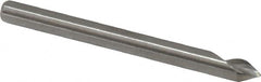 Hertel - 1/8" Head Diam, 1/8" Shank Diam, 1 Flute 60° Solid Carbide Countersink - Bright Finish, 1-1/2" OAL, Single End, Straight Shank, Right Hand Cut - Exact Tooling