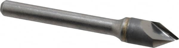 Hertel - 3/8" Head Diam, 1/4" Shank Diam, 1 Flute 60° Solid Carbide Countersink - Exact Tooling