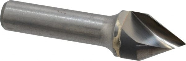 Hertel - 3/4" Head Diam, 1/2" Shank Diam, 1 Flute 60° Solid Carbide Countersink - Exact Tooling