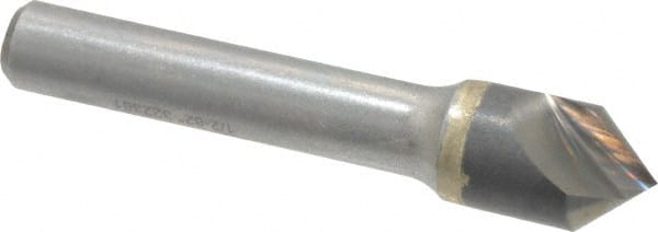 Hertel - 1/2" Head Diam, 3/8" Shank Diam, 1 Flute 82° Solid Carbide Countersink - Bright Finish, 2-1/2" OAL, Single End, Straight Shank, Right Hand Cut - Exact Tooling