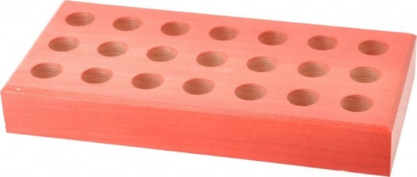 Made in USA - 21 Collet, DA100 Wood Collet Rack and Tray - 4 Inch Wide x 1-1/4 Inch High x 8-1/2 Inch Long - Exact Tooling