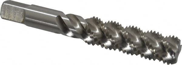 Hertel - 1/2-13 UNC, 4 Flute, 52° Helix, Bottoming Chamfer, Bright Finish, High Speed Steel Spiral Flute STI Tap - 3-13/16" OAL - Exact Tooling