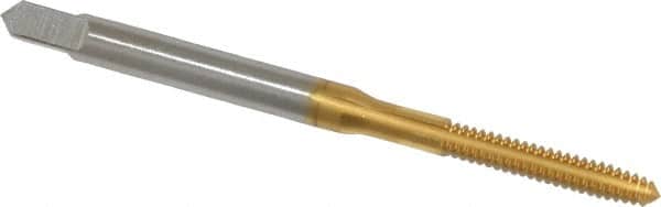 Hertel - #4-40 UNC H3 Thread Limit Plug Thread Forming Tap - High Speed Steel, TiN Finish, 1-7/8" OAL - Exact Tooling