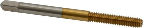 Hertel - M4x0.70 Metric Coarse D6 Thread Limit Bottoming Thread Forming Tap - High Speed Steel, TiN Finish, 2-1/8" OAL - Exact Tooling
