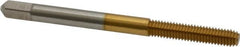 Hertel - M4x0.70 Metric Coarse D6 Thread Limit Bottoming Thread Forming Tap - High Speed Steel, TiN Finish, 2-1/8" OAL - Exact Tooling