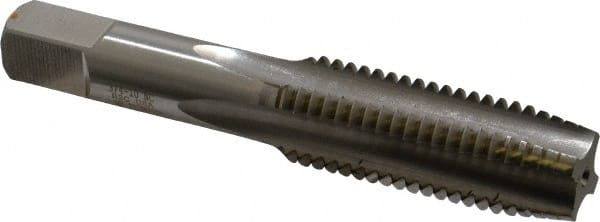 Hertel - 3/4-10 UNC 4 Flute Bright Finish High Speed Steel Straight Flute Standard Hand Tap - Plug, Right Hand Thread, 4-1/4" OAL, H11 Limit, 0.005" Oversize - Exact Tooling