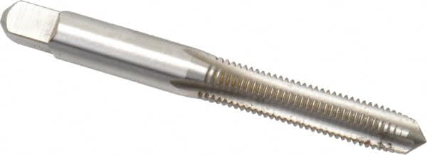 Hertel - M7x1.00 Metric Coarse 4 Flute Bright Finish High Speed Steel Straight Flute Standard Hand Tap - Plug, Right Hand Thread, 2-23/32" OAL, D5 Limit - Exact Tooling