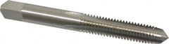 Hertel - M8x1.25 Metric Coarse 6H 4 Flute Bright Finish High Speed Steel Straight Flute Standard Hand Tap - Plug, Right Hand Thread, 2-23/32" OAL, D5 Limit - Exact Tooling