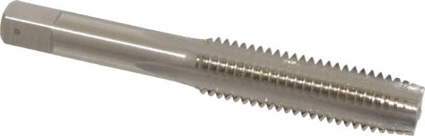 Hertel - M12x1.75 Metric Coarse 6H 4 Flute Bright Finish High Speed Steel Straight Flute Standard Hand Tap - Plug, Right Hand Thread, 3-3/8" OAL, D6 Limit - Exact Tooling