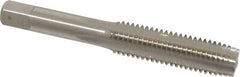 Hertel - M12x1.75 Metric Coarse 6H 4 Flute Bright Finish High Speed Steel Straight Flute Standard Hand Tap - Plug, Right Hand Thread, 3-3/8" OAL, D6 Limit - Exact Tooling