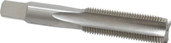 Hertel - M18x1.50 Metric Fine 4 Flute Bright Finish High Speed Steel Straight Flute Standard Hand Tap - Plug, Right Hand Thread, 4-1/32" OAL, D6 Limit - Exact Tooling