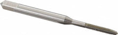 Hertel - #2-56 UNC 2B 2 Flute Bright Finish High Speed Steel Straight Flute Standard Hand Tap - Plug, Right Hand Thread, 1-3/4" OAL, H2 Limit - Exact Tooling