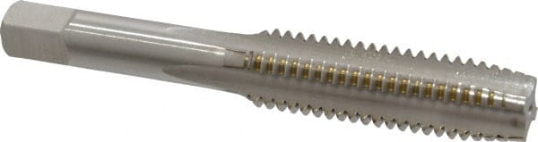 Hertel - 1/2-13 UNC 3B 4 Flute Bright Finish High Speed Steel Straight Flute Standard Hand Tap - Plug, Right Hand Thread, 3-3/8" OAL, H3 Limit - Exact Tooling