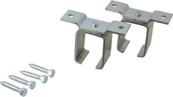 National Mfg. - 300 Lb Capacity, Galvanized, Single Ceiling Box Rail Bracket - 4-7/8" Long, 3-1/2" High, 1-1/2" Wide - Exact Tooling