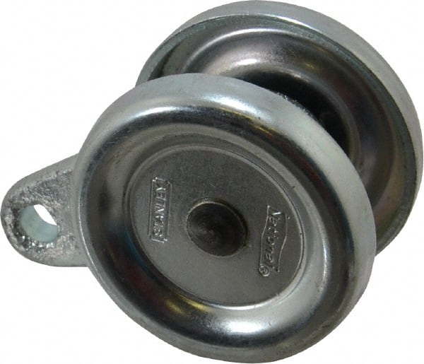 National Mfg. - Single Axle Box Rail Hanger with Bumper - Use with Square Box Track - Exact Tooling