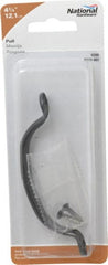 National Mfg. - 4.777" Long x 0.7" Wide x 1.005" High, Utility Pull - Black Coated, Steel, 4.153" Center to Center - Exact Tooling