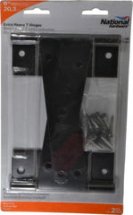 National Mfg. - 8" Long x 5-21/32" Wide x 1/8" Thick, T Hinge - Steel, Black Finish - Exact Tooling