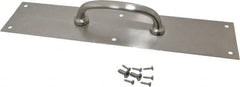 National Mfg. - 15" Long x 3-1/2" Wide, Aluminum Door Pull Plate - Aluminum Finish, 6" Grip Length - Exact Tooling