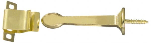 National Mfg. - 3" Projection Door Holder - Door & Wall Mount, Bright Brass Finish - Exact Tooling