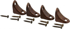 National Mfg. - 1-3/8" Long x 3/4" Wide, Steel, Chair Leg Brace - Antique Bronze Coated - Exact Tooling