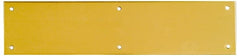 National Mfg. - 3-1/2" Wide x 15" OAL Solid Brass Push Plate - Solid Steel Finish - Exact Tooling